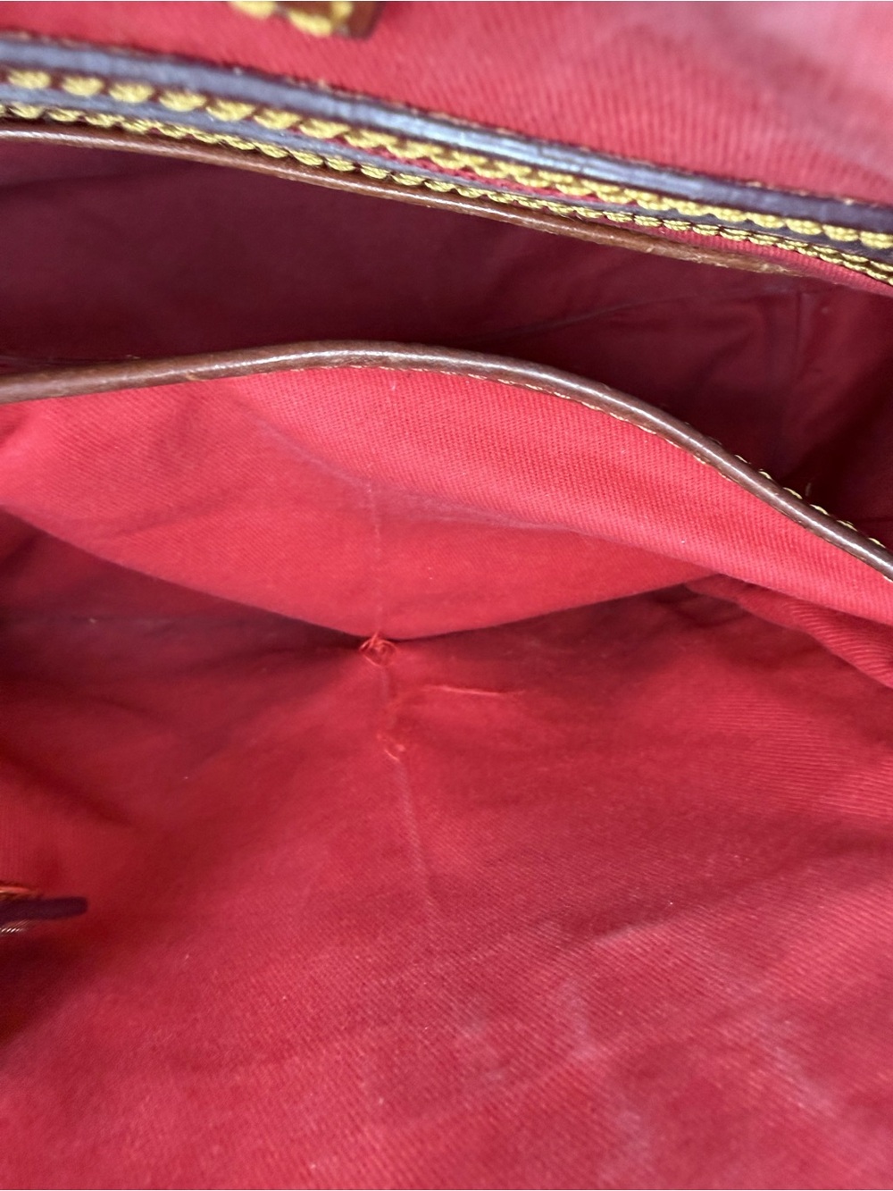 Dooney & Bourke Navy and Brown Signature Gretta Satchel with Leather Trim - Picture 12 of 14